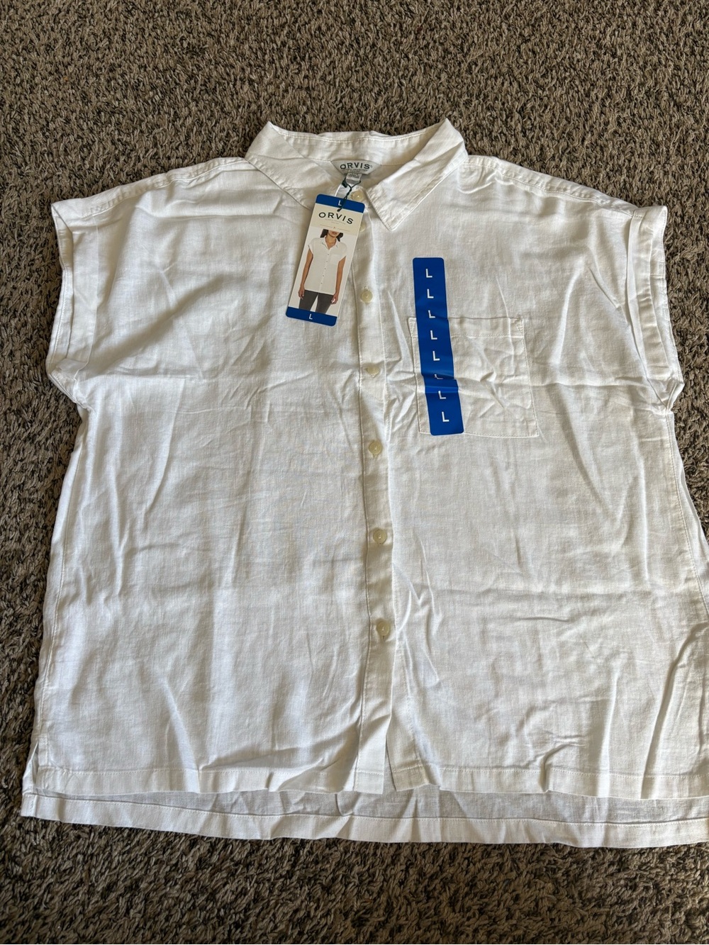 Orvis White Button-Up Shirt